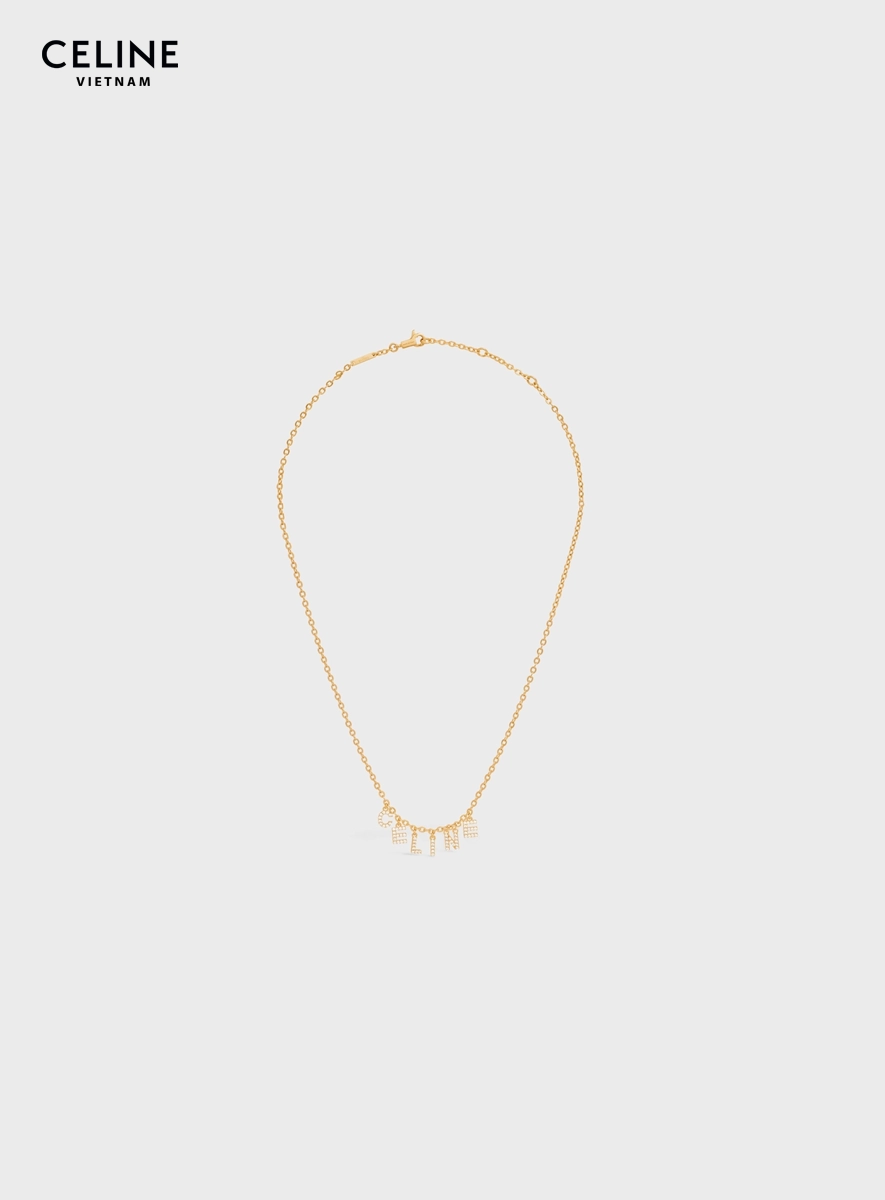 Dây Chuyền Celine Paris Strass Necklace Gold