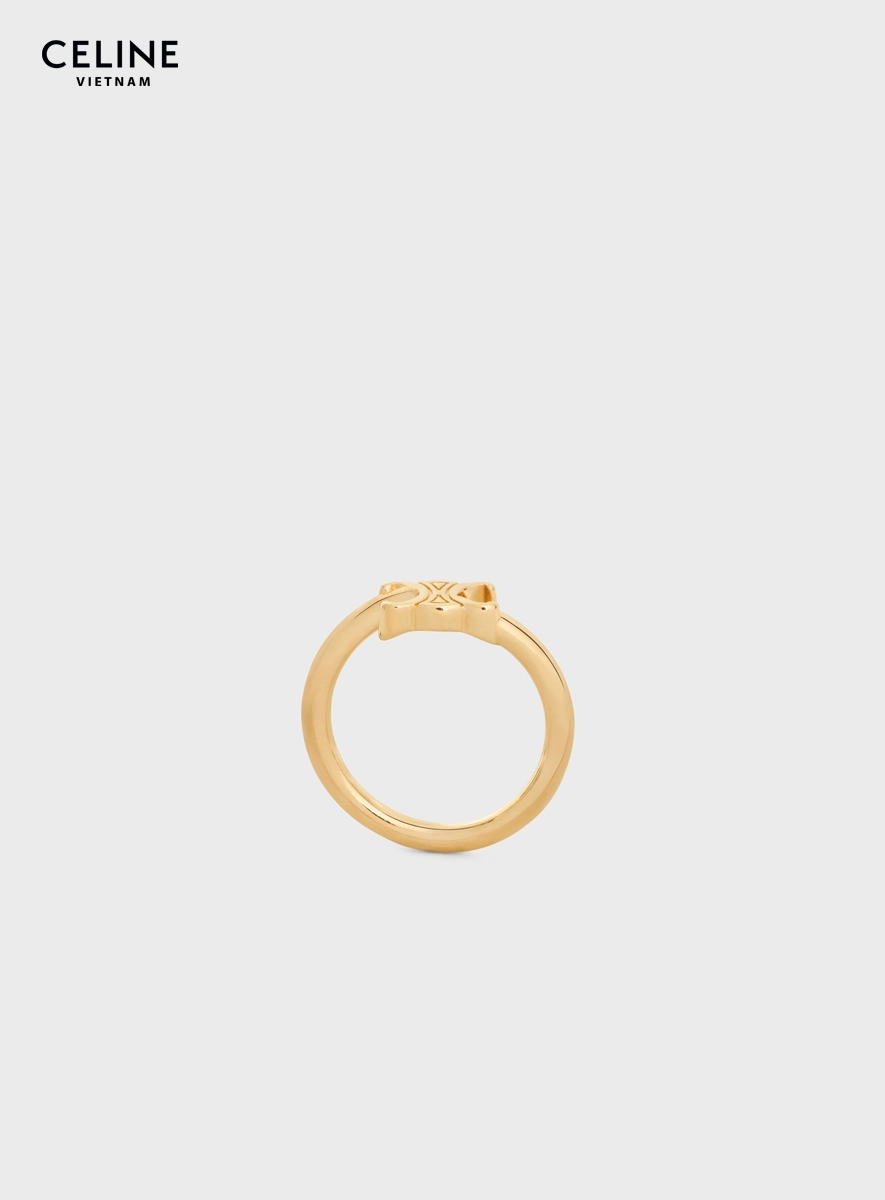 Nhẫn Celine Triomphe Asymmetric Gold