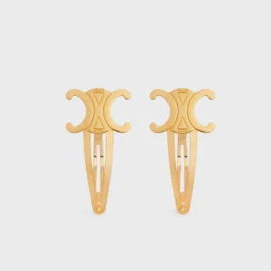 Kẹp Tóc Celine Triomphe Snap Hair Clips Gold
