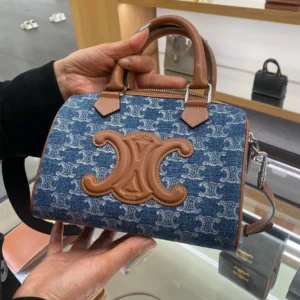 Celine Small Boston Cuir Triomphe Denim